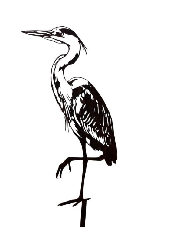 czapla 02-a.jpg Czapla Ardea 002 - ozdoba ogrodowa wbijana w trawnik - hortus ferri